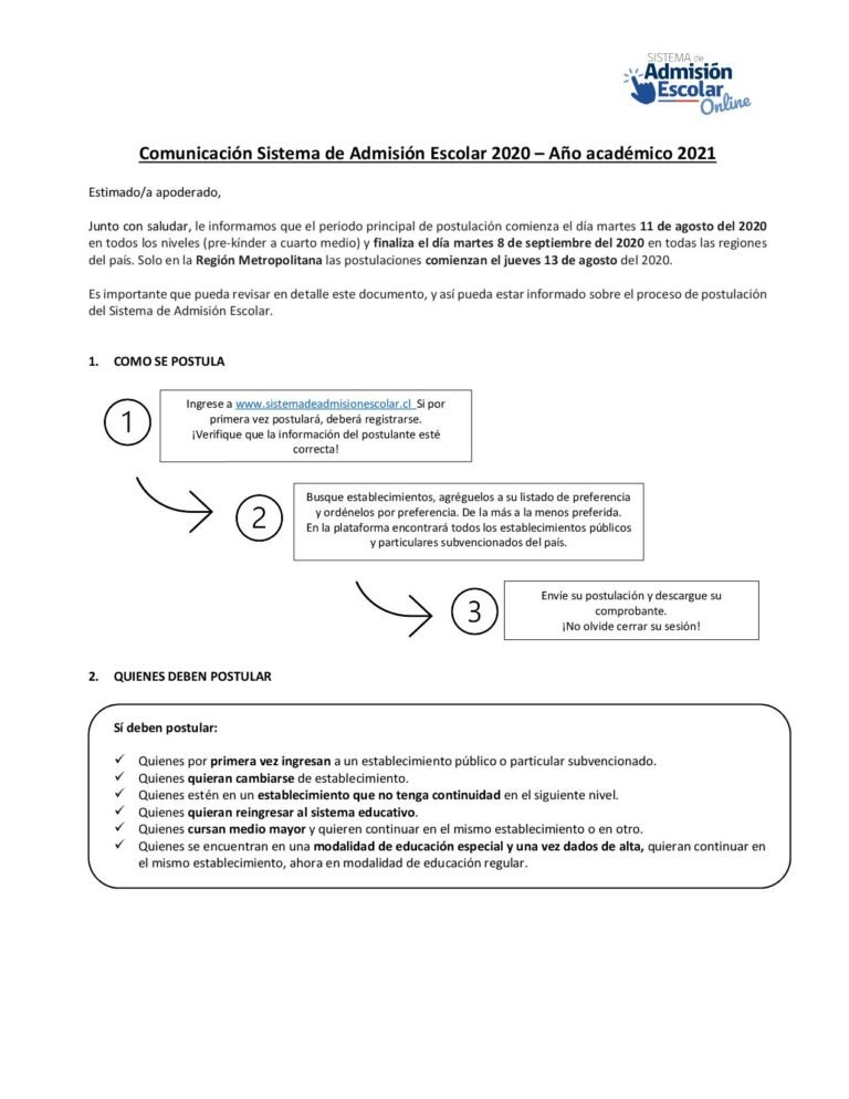 Sistema de Admisión Escolar 2020: Lo que tienes que saber para postular