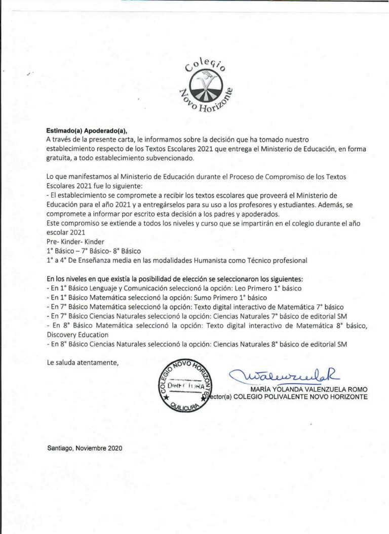 Comunicado sobre la entrega de Textos Escolares 2021 del Mineduc