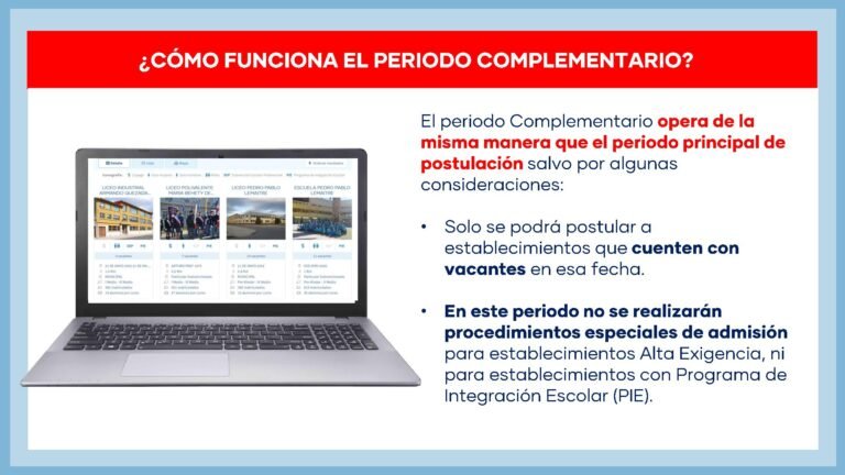 Hasta el 30 de noviembre dura el Periodo Complementario de Postulación