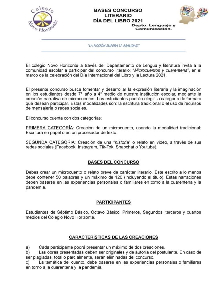 Depto. de Lenguaje invita a participar del concurso «Microcuentos y Cuarentena»