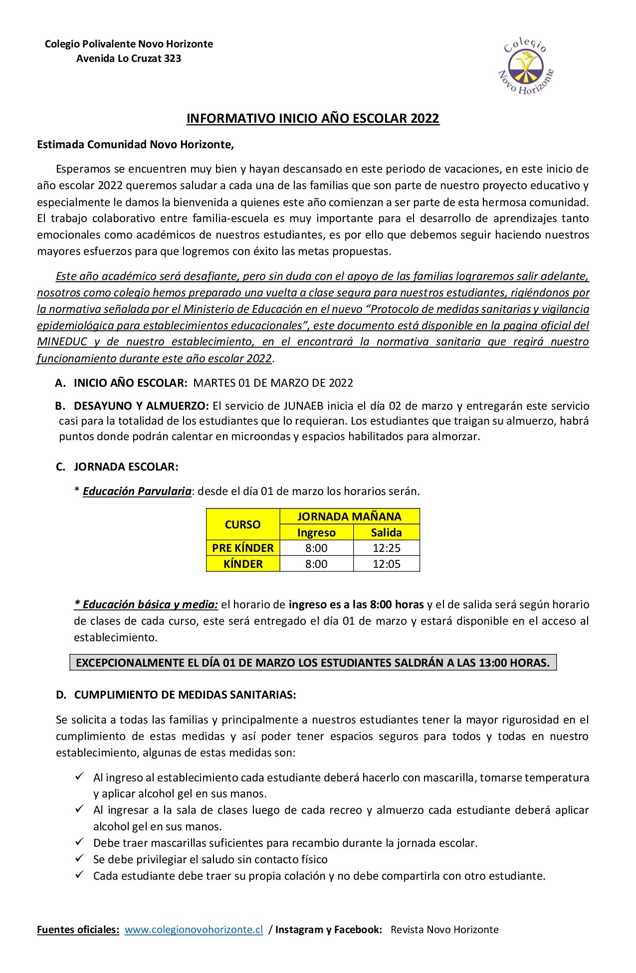 Todo lo que tienes que saber sobre el inicio del Año Escolar 2022