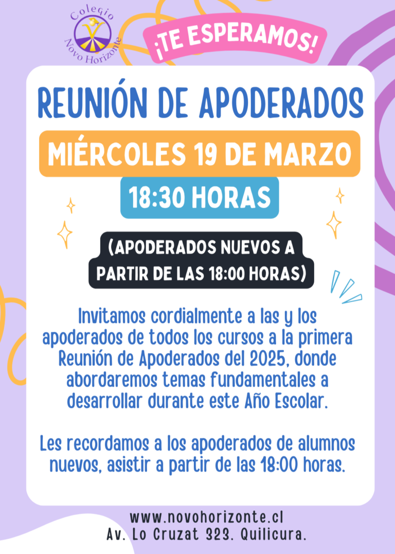 Reunión de Apoderados: Miércoles 19 de marzo