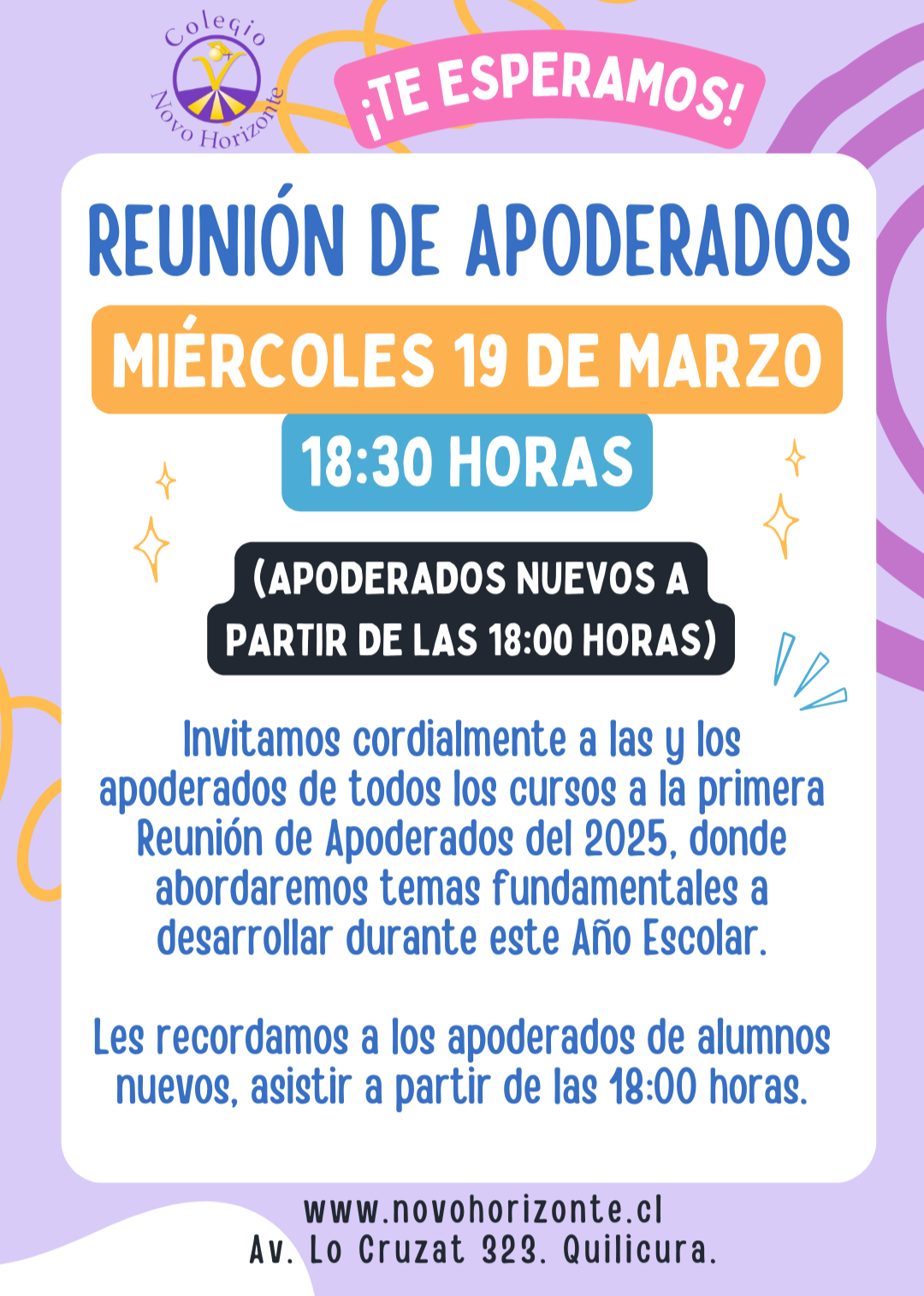 Reunión de Apoderados: Miércoles 19 de marzo